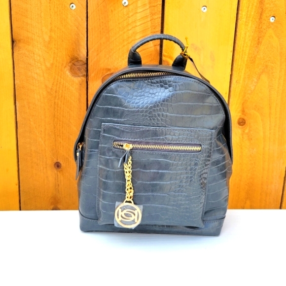 bebe Handbags - New Bebe Rena Croco Small Backpack Grey
